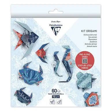 Kit origami Faune marine 60 feuilles 3 formats - Clairefontaine Commande En Gros
