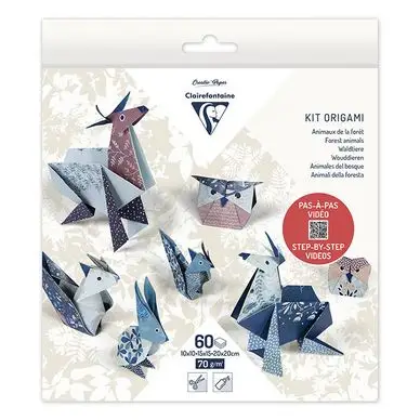 Kit origami Animaux 60 feuilles 3 formats - Clairefontaine Acheter En Ligne