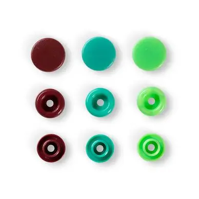 Offre Exclusive Bouton-pression Color Snaps Rond 12,4 mm Vert, Vert clair, Brun 30 pcs - Prym
