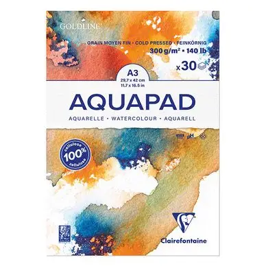 Carnet aquarelle Goldline Aquapad 300 g/m² A3 cm 30 Feuilles - Clairefontaine Seulement Aujourd'hui