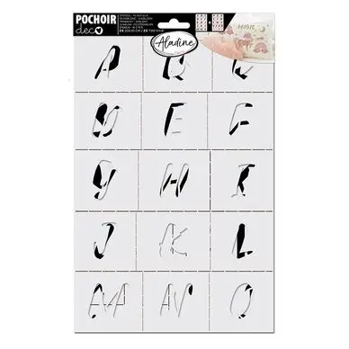 Pochoir Déco 2 pcs 10.8 x 14 cm Alphabet - Aladine Prix Promo