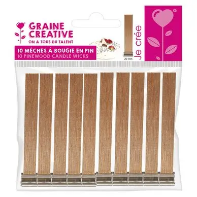 Dernier Modèle Mèches à Bougie en bois 10 pcs - Graine Créative