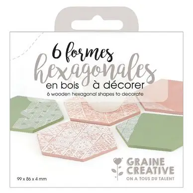 Meilleur Prix Hexagones en bois 6 pcs - Graine Créative