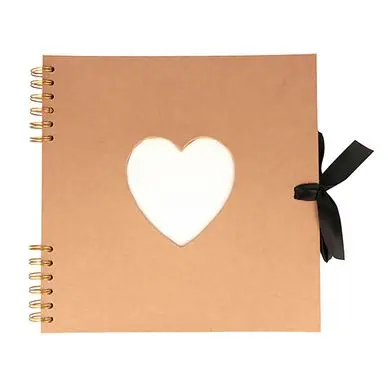 Album de Scrapbooking Kraft 25 x 25 cm Pages blanches Couverture Cœur - Artemio Bon Plan