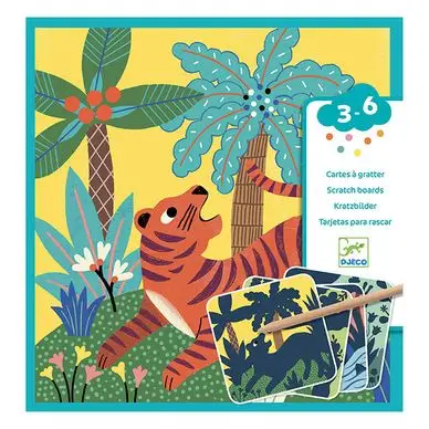 Soldes Cartes à gratter des petits Grosses bêtes - Djeco