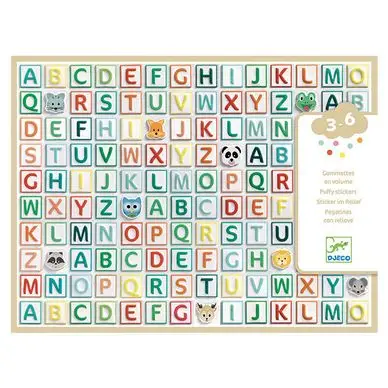 Certifié Stickers des petits Gommettes alphabet - Djeco