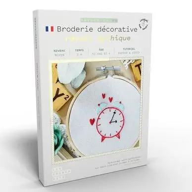 Kit savoir-faire Broderie décorative Réveil mythique - French'Kits Usine Directe