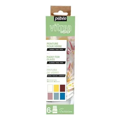 Produit De Marque Peinture Vitrea 160 set Initiation n°1 6 x 20 ml - Pébéo