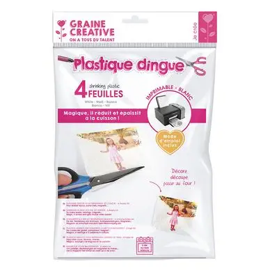 Plastique Dingue Imprimable A4 21 x 29.7 cm 4 pcs Blanc - Graine Créative Jusqu'à Épuisement Des Stocks