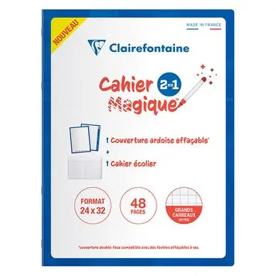Expédition Rapide Cahier Magique couverture Ardoise effaçable 24 x 32 cm 48 pages Séyès - Clairefontaine