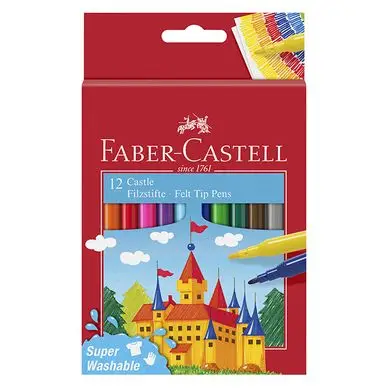 Feutre scolaire Château 12 couleurs - Faber-Castell Jusqu'à Épuisement Des Stocks