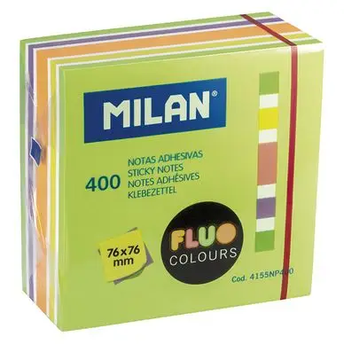 Nouvelle Collection Bloc-notes adhésives fluo rose 76 x 76 mm 400 pcs - MILAN