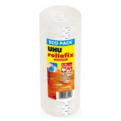 Acheter En Ligne Bande adhésive Rollafix Transparent Pack de 8 rouleaux 30 m - Uhu