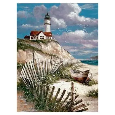Broderie Diamant 40 x 50 cm Bord de Mer - Figured'Art Dernière Chance