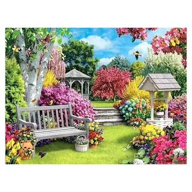 Broderie Diamant 40 x 50 cm Joli Jardin - Figured'Art Achetez Aujourd'hui