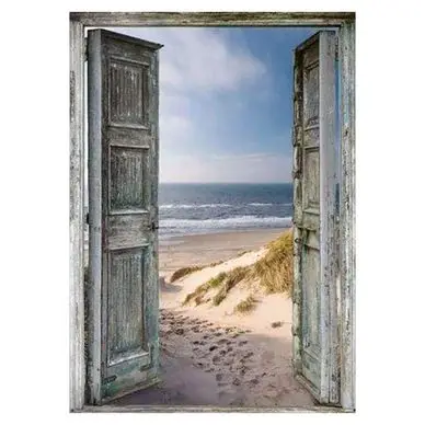 Seulement Aujourd'hui Broderie Diamant 40 x 50 cm Porte ouverte sur la Plage - Figured'Art