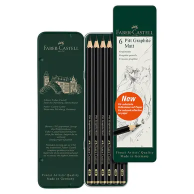 Populaire Crayon Pitt Graphite Matt Set de 6 - Faber-Castell