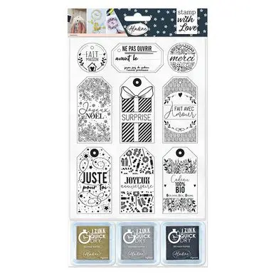 Tampon Stamp with Love Étiquettes cadeaux - Aladine Vente Directe