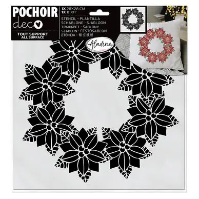 Quantité Limitée Pochoir décoration Couronne poinsettia - Aladine