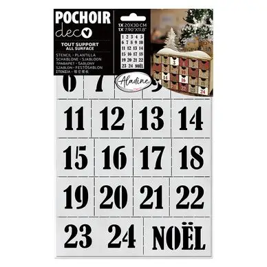 Pochoir décoration Calendrier de l'Avent - Aladine Usine Directe