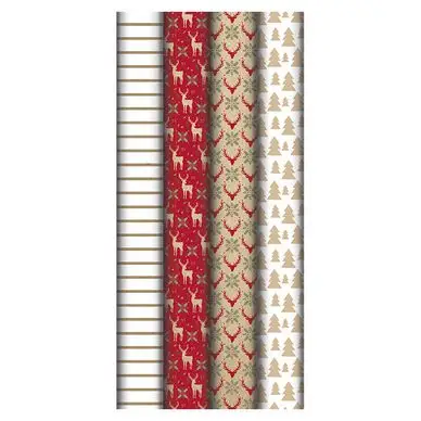 Papier cadeau Lovely home Rouge 0,7 x 5 m - Clairefontaine Usine Directe