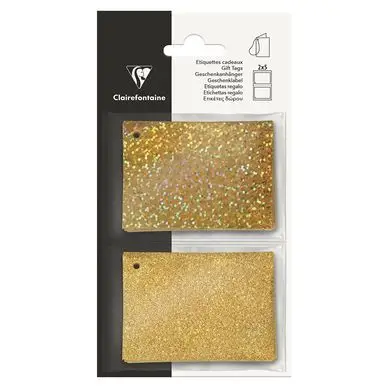 Étiquettes cadeaux Holographiques et Pailletées Or 10 pcs - Clairefontaine Authentique