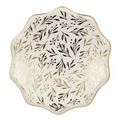 Assiettes Feuilles dorées Ø 26,7 cm 8 pcs - Meri Meri Quantité Limitée
