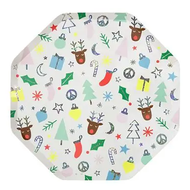 Assiettes festives pour le dîner Ø 26 cm 8 pcs - Meri Meri Certifié