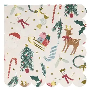 Serviette de table à motif festif 16 pcs - Meri Meri Achat Immédiat