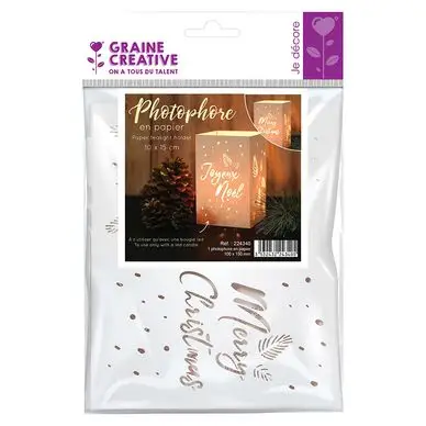 Photophore papier Joyeux noël 15 cm - Graine Créative Retour Gratuit
