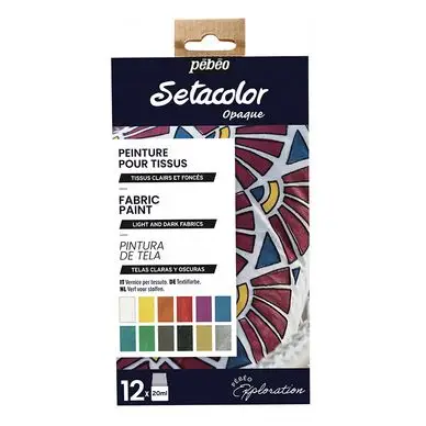Peinture Setacolor moiré set Exploration 12 x 20 ml - Pébéo Super Prix