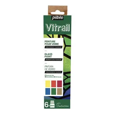 Petit Prix Peinture Vitrail set Initiation 6 x 20 ml - Pébéo