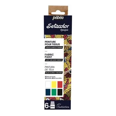 Peinture Setacolor opaque mate set Initiation 6 x 20 ml - Pébéo Achat Immédiat