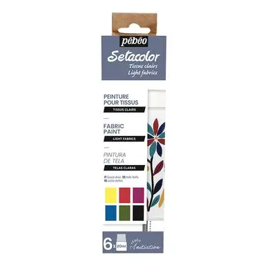Meilleur Prix Peinture Setacolor tissus clairs set Initiation 6 x 20 ml - Pébéo