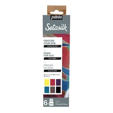 Authentique Peinture Setasilk set Initiation 6 x 20 ml - Pébéo