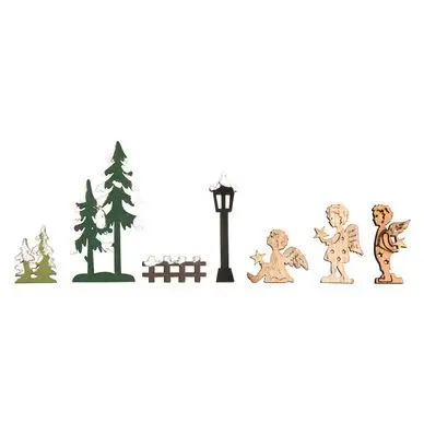 Promotion Miniatures en bois Anges et Jardin 7 pcs - Rayher