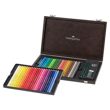 Solde Crayons de couleur Polychromos Coffret bois 48 pcs - Faber-Castell