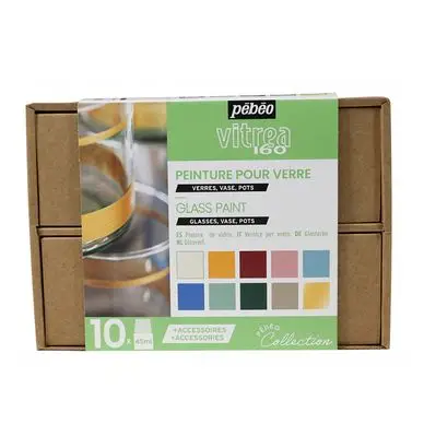 Offre Spéciale Peinture Vitrea 160 set Collection n°2 10 x 45 ml - Pébéo