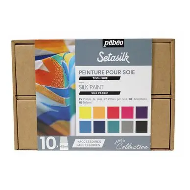 Peinture Setasilk set Collection 10 x 45 ml - Pébéo Pas Cher