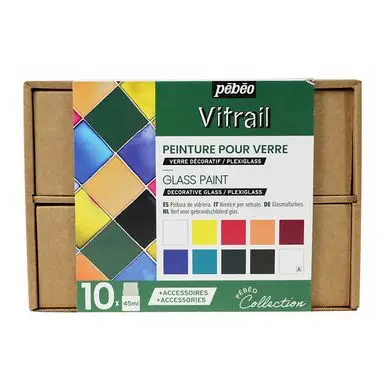 Peinture Vitrail set Collection 10 x 45 ml - Pébéo Nouveauté