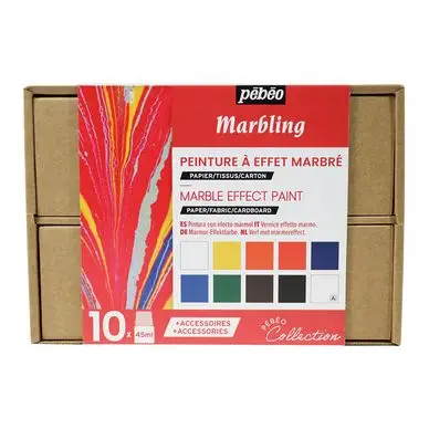 Acheter En Ligne Peinture Marbling coffret Collection 10 x 45 ml - Pébéo