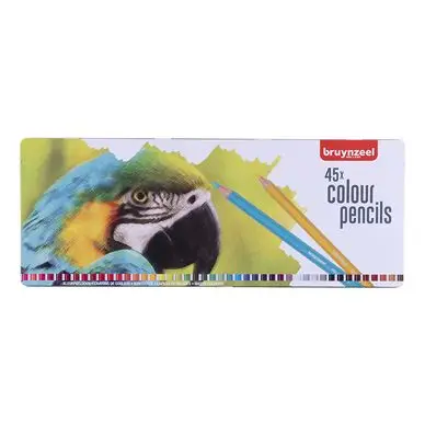 Commander Vite Crayon de couleur Boîte métal Perroquet 45 pièces - Bruynzeel