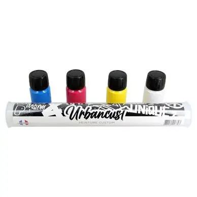 Peinture Custom Cuir Kit 4 flacons Primaires + Blanc - Urbancust Expédié Aujourd'hui