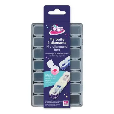 Boîte de rangement pour strass 28 pots - Diams Acheter Direct