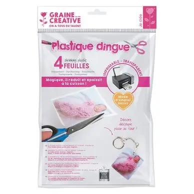 Plastique Dingue Imprimable A4 21 x 29.7 cm 4 pcs Transparent - Graine Créative Prix Choc