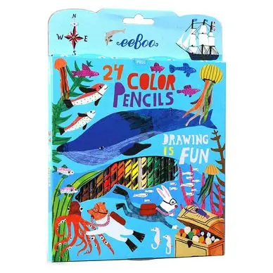 Crayon de couleur Sous la mer 24 pcs - Eeboo Paiement Sécurisé