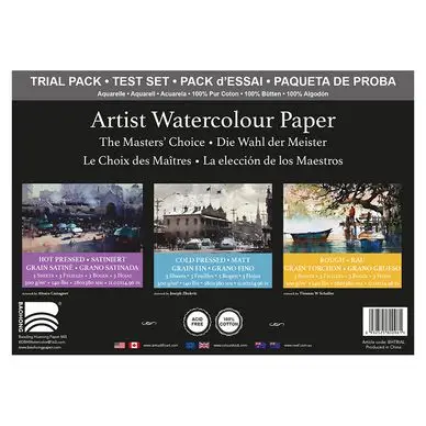 Seulement Aujourd'hui Papier aquarelle Le Choix des Maîtres Pack d'essai 300 g/m² 9 feuilles - Baohong
