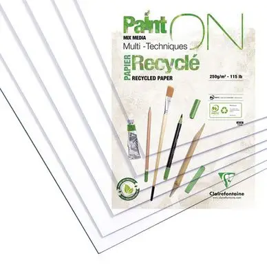 Offre Limitée Ramette 15 feuilles multi-techniques Paint On Recyclé 50 x 65 cm 250 g/m² - Clairefontaine