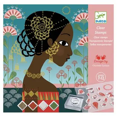 Pas Cher Coffret de tampons motifs et parures - Djeco