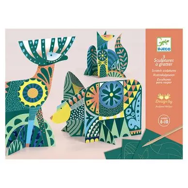 Carte à gratter Animaux folk - Djeco Authentique